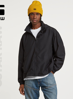 G-STAR RAW男士时尚通勤轻质黑色百搭运动潮流防泼水夹克D25382