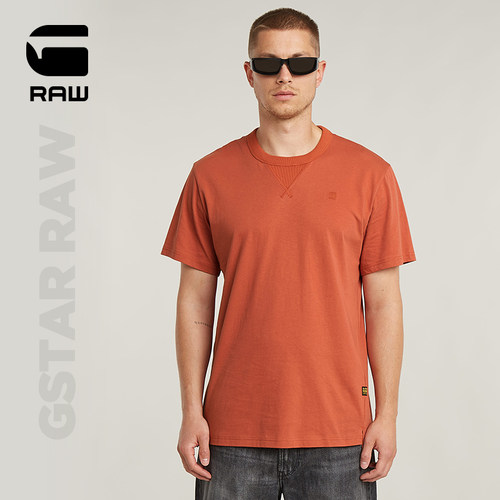 gstar男士夏季红色短袖T恤