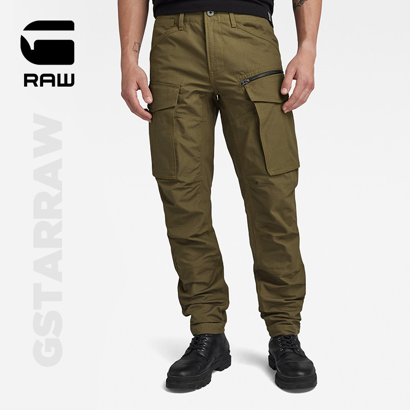 G-STAR RAW2023秋新Rovic 3D拉链门襟耐穿收脚中腰休闲裤男D02190