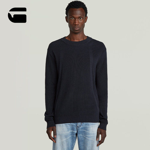 G-STAR男士圆领罗纹针织衫