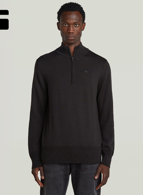G-STAR RAW男款半拉链Premium Core休闲羊毛针织衫时尚毛衣D27710