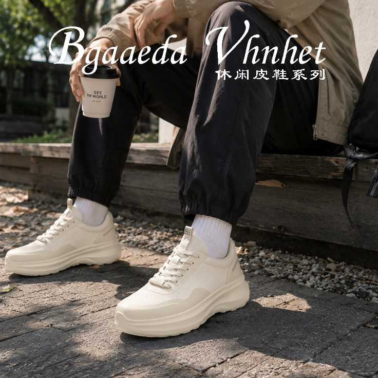 BGAAEDA VHNHET 夏季新款轻奢男鞋系带增高鞋舒适透气网布休闲鞋