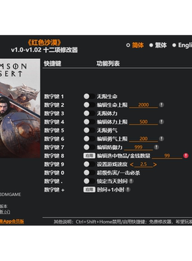 红色沙漠 修改器 红色沙漠正版Steam辅助 无敌模式 风灵月影