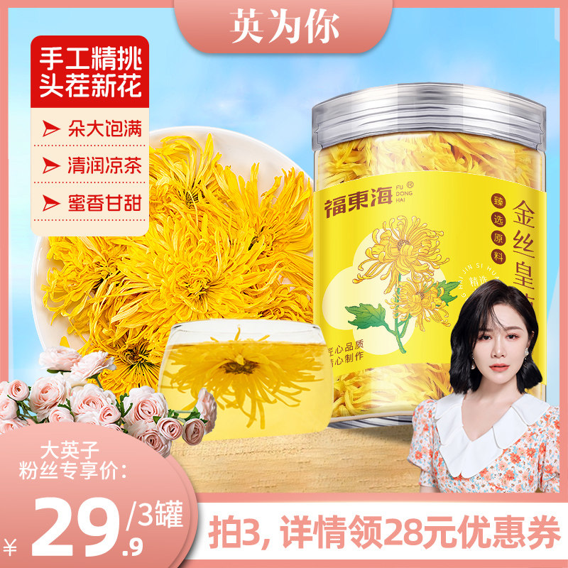 【英•为你】福东海金丝皇菊一朵一杯大朵黄菊胎贡菊花茶三伏泡水