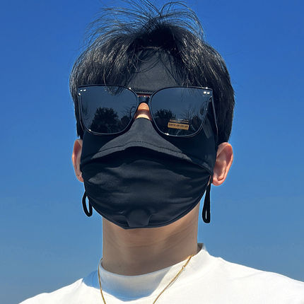 遮全脸防晒面罩男士专用加大冰丝防护口罩大脸开车骑行大尺码脸基