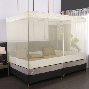 定做蚊帐定制超大加宽特宽加大榻榻米土炕大小床拼接坐床款 拉链3