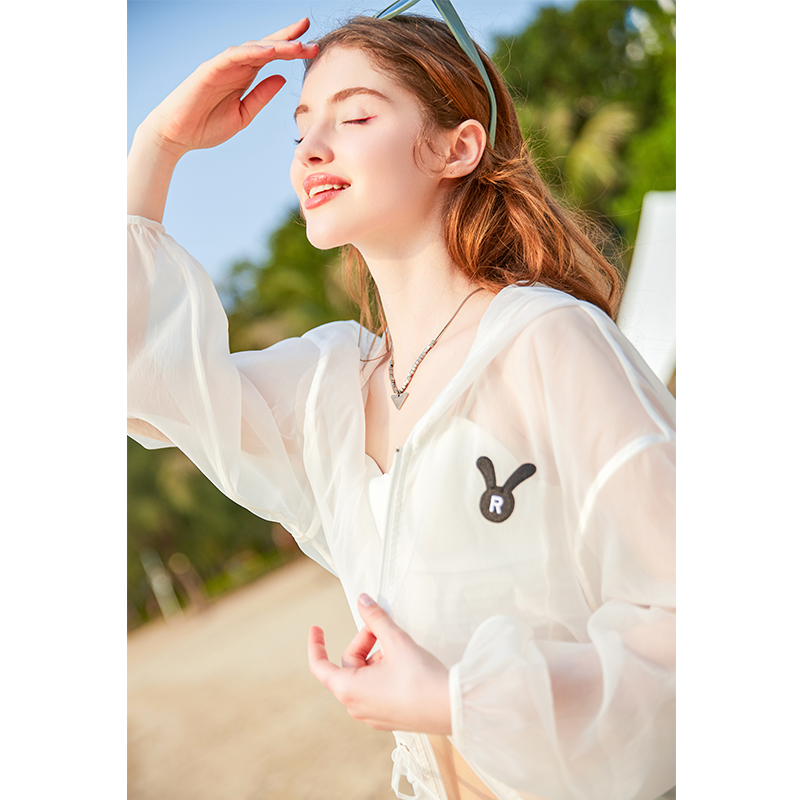 zklin轻薄连帽短外套仙女防晒衣