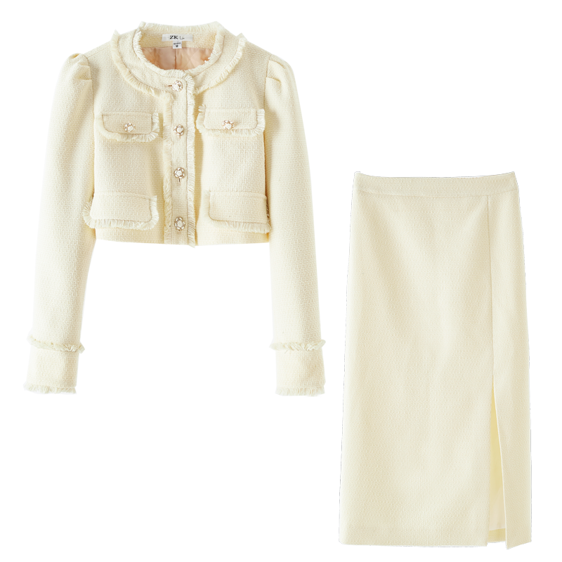 法式气质小香风粗花呢外套女2025春秋冬富家千金新款高级感上衣