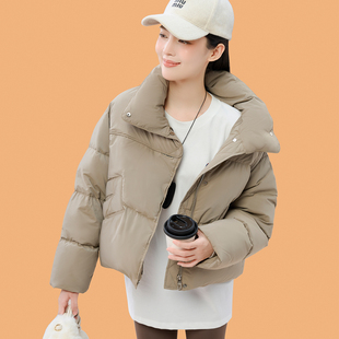 官方旗舰店高端品牌卡其色白鸭绒羽绒服女2025冬季巨好看新款外套