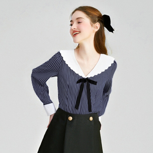 法式小资衬衫女装2025早秋上新款轻奢高级感减龄洋气小个子小上衣
