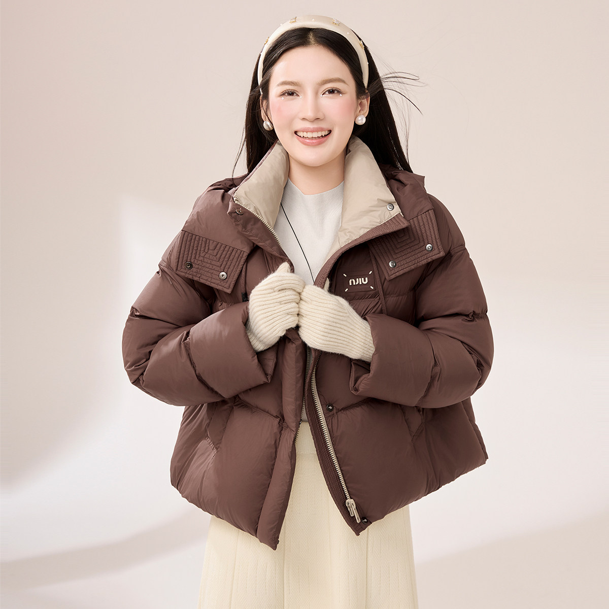 高充绒量官方旗舰店高端品牌龟背羽绒服女2025冬巨好看新款小个子