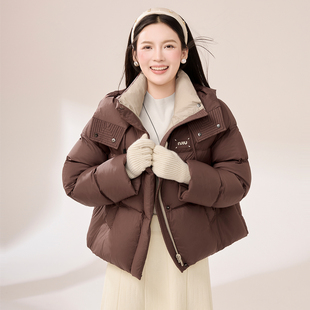 高充绒量官方旗舰店高端品牌龟背羽绒服女2025冬巨好看新款小个子
