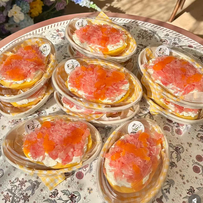 爆款冷萃酸奶杨枝甘露蛋糕打包盒