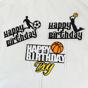纸质双层插牌蛋糕装饰hb高档NBA篮球鞋男生日烘焙插件