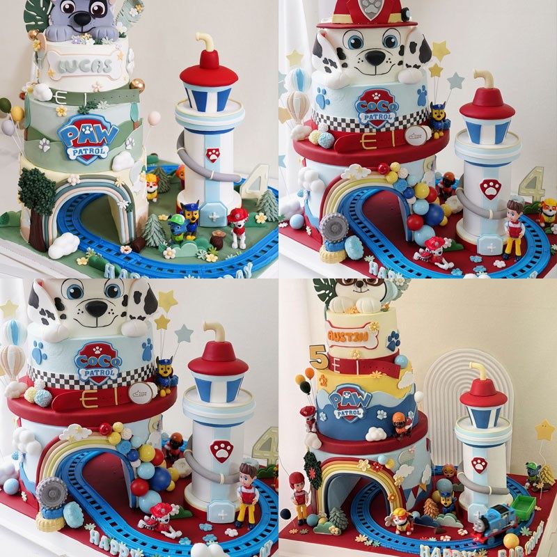 网红卡通狗狗队长小狗摆件灯塔蛋糕装饰装扮轨道火车仿真玩具,节庆用品/礼品,蛋糕/烘焙装饰用品,淘宝优惠券,粉丝福利购,淘宝优惠卷