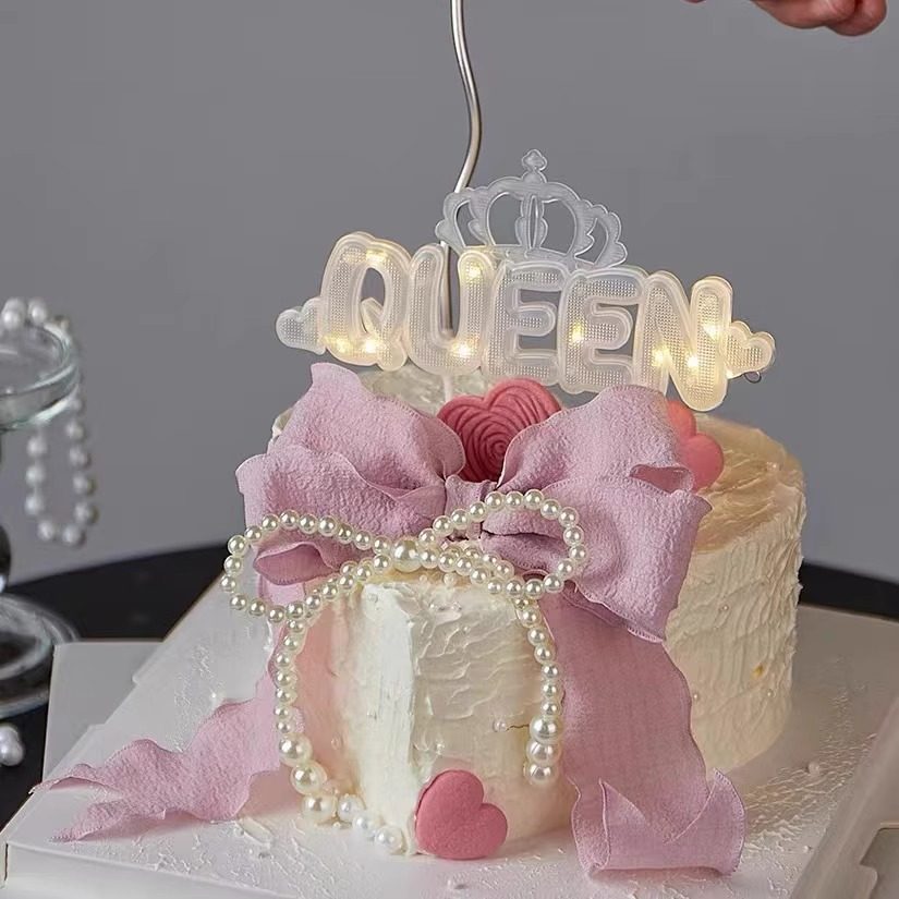 网红母亲节qeueen三挡可调节英文灯蛋糕装饰插件插牌蝴蝶结丝带,节庆用品/礼品,蛋糕/烘焙装饰用品,淘宝优惠券,粉丝福利购,淘宝优惠卷