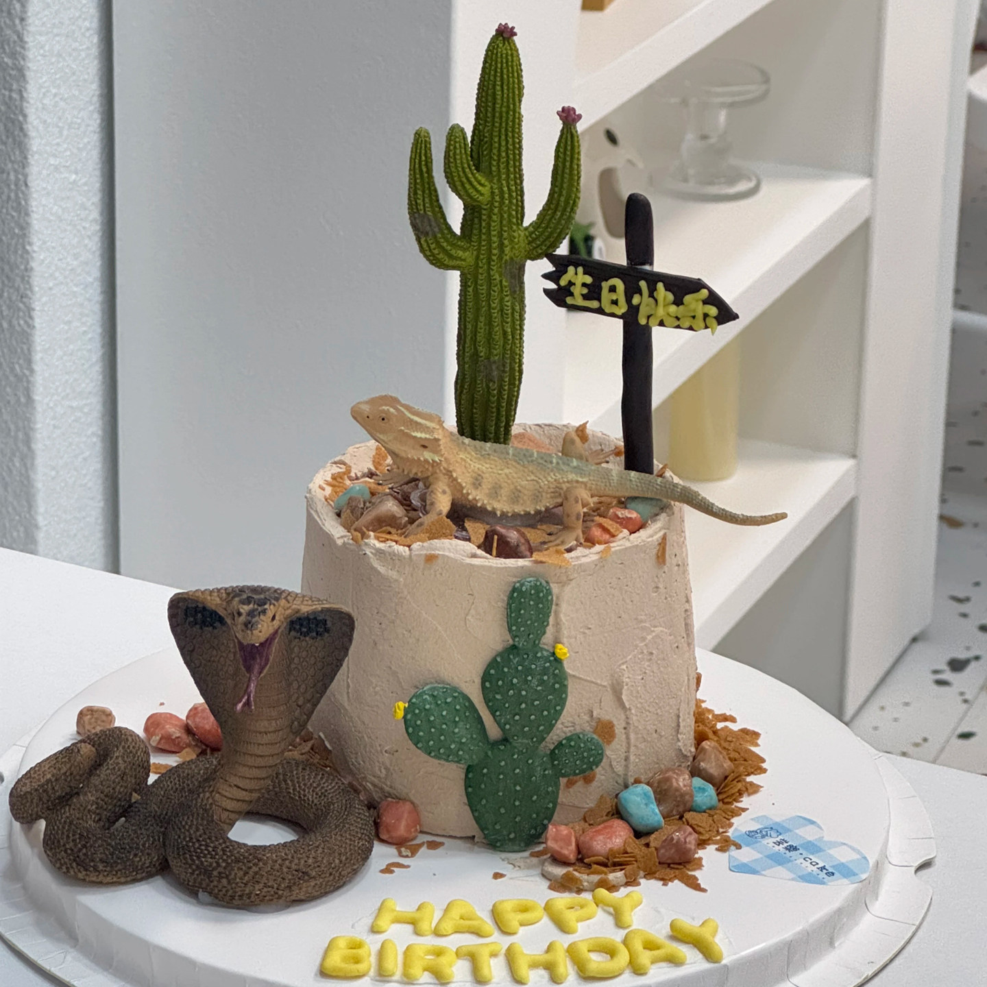 创意沙漠动物氛围感蜥蜴小蟒蛇蛋糕装饰男孩款生日仙人掌插件摆件,节庆用品/礼品,蛋糕/烘焙装饰用品,淘宝优惠券,粉丝福利购,淘宝优惠卷