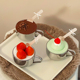 简约冬季 草莓提拉米苏蛋糕米兰咖啡杯奶油泡芙杯带手柄勺子原料
