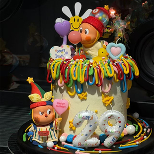 饰儿童生日海绵公仔蜡烛 网红卡通可爱许愿人星星人甜品摆件蛋糕装