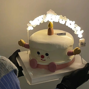 小红书同款happybirthday 装饰灯牌led蛋糕装饰灯牌生日蛋糕夜灯