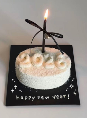 网红ins风铅笔蜡烛蛋糕装饰黑色蝴蝶结丝带2026数字模具甜品蛋糕