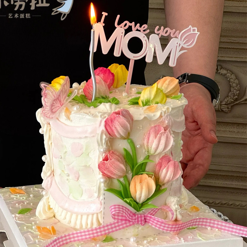 网红5.11母亲节蛋糕装饰郁金香格桑花刮刀花mom爱心亚克力插件,节庆用品/礼品,蛋糕/烘焙装饰用品,淘宝优惠券,粉丝福利购,淘宝优惠卷