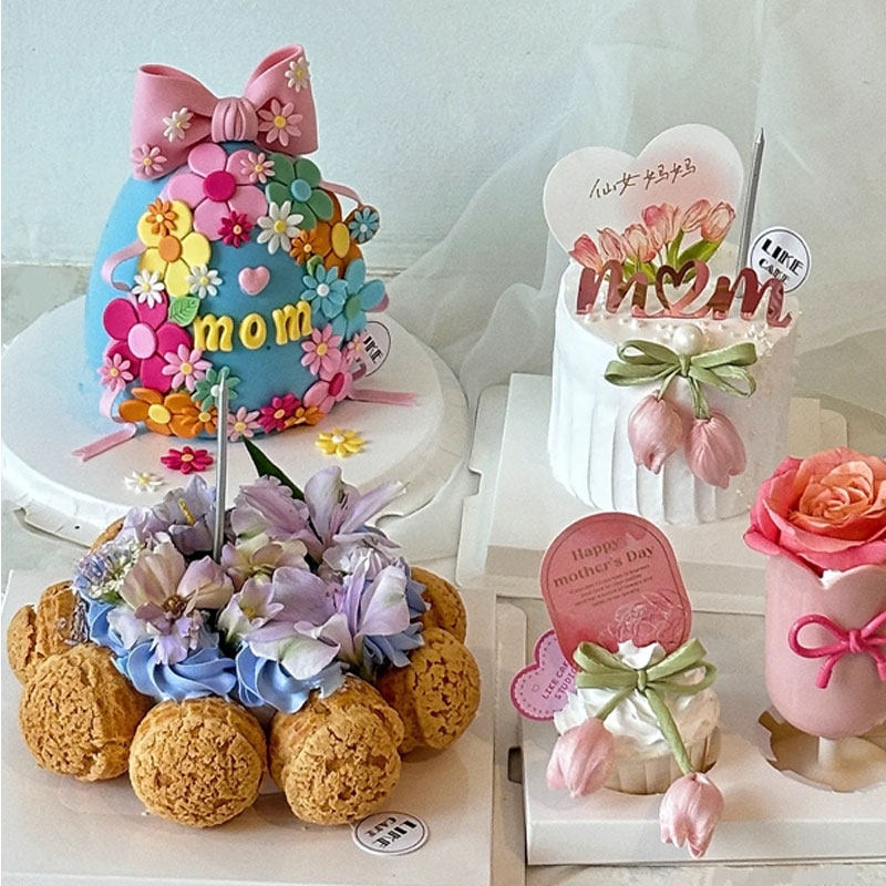 母亲节花束杯甜品蛋糕装饰郁金香苞丝带爱心mom亚克力插件插牌,节庆用品/礼品,蛋糕/烘焙装饰用品,淘宝优惠券,粉丝福利购,淘宝优惠卷