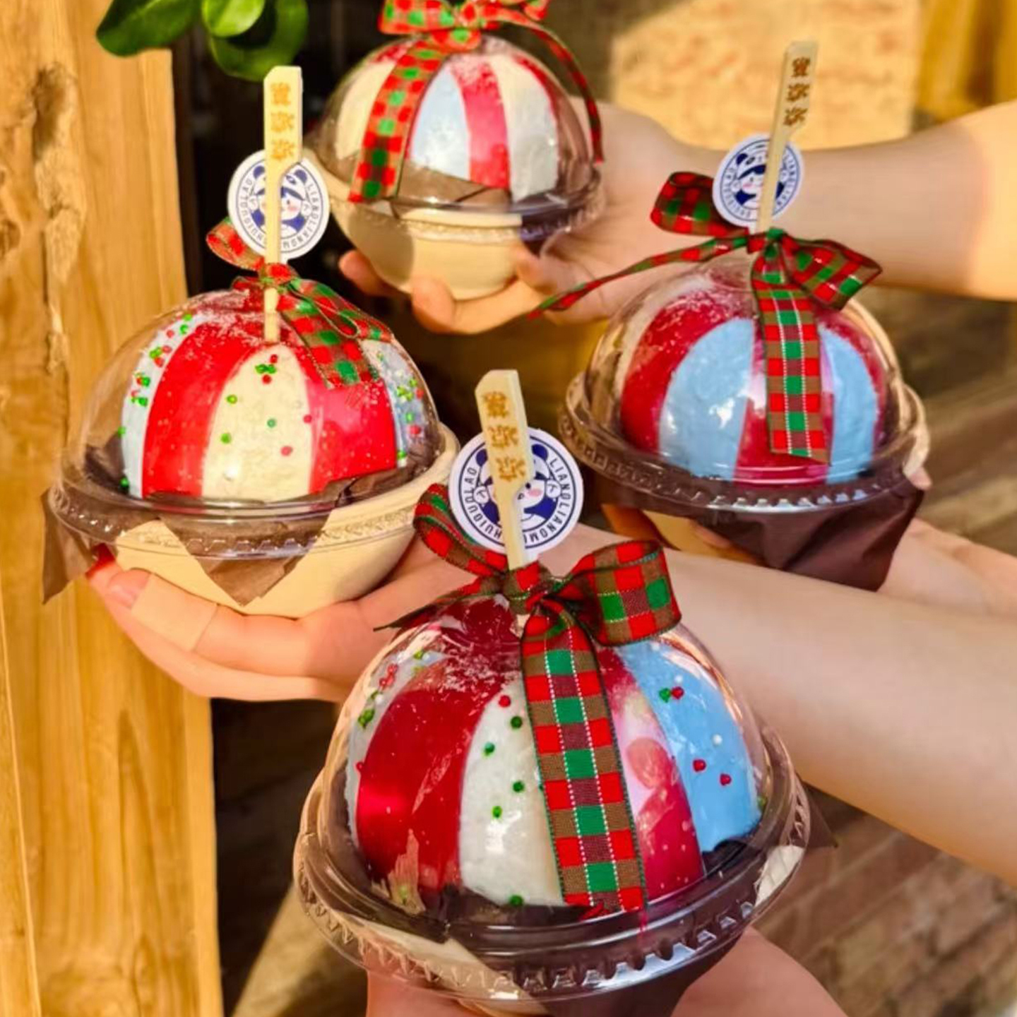 圣诞节平安果毒苹果冷萃酸奶夹