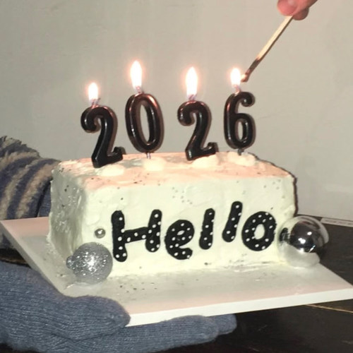 2026网红跨年春节元旦黑色数字