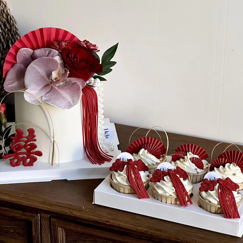 新中式结婚订婚喜字甜品台纸杯蛋糕装饰蝴蝶兰流苏配件扇子竹条,节庆用品/礼品,蛋糕/烘焙装饰用品,淘宝优惠券,粉丝福利购,淘宝优惠卷