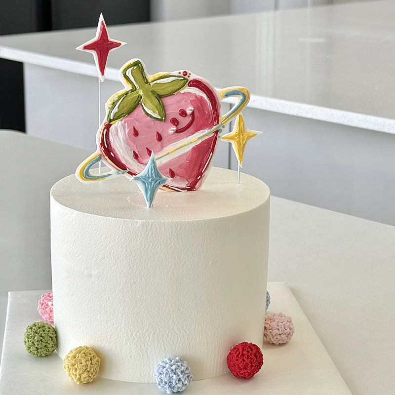小清新ins风草莓星环创意DIY手工铁丝翻糖球干佩斯甜品蛋糕装饰,节庆用品/礼品,蛋糕/烘焙装饰用品,淘宝优惠券,粉丝福利购,淘宝优惠卷