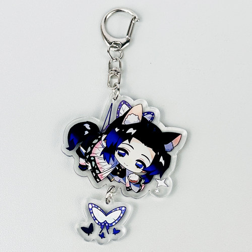 【双面夹层】鬼灭之刃周边蝴蝶忍钥匙扣亚克力书包挂件谷子