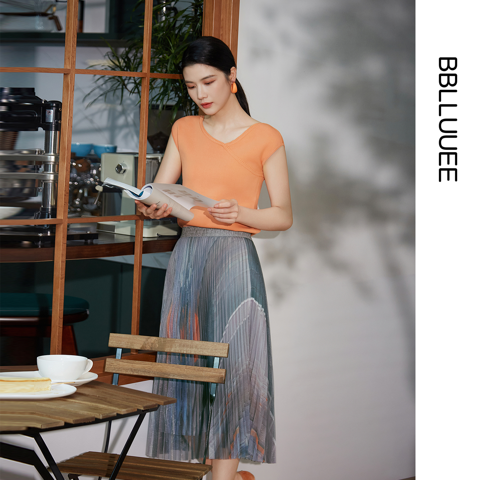 商场同款 精致轻奢闪光纱 A字半身裙