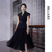 裙 粉蓝衣橱2025夏艺术风马夹半身裙两件套女套装 披肩式 马甲