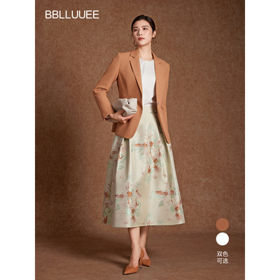 【披一身霞光】BBLLUUEE粉蓝衣橱2026春女装气质奢雅通勤西装外套