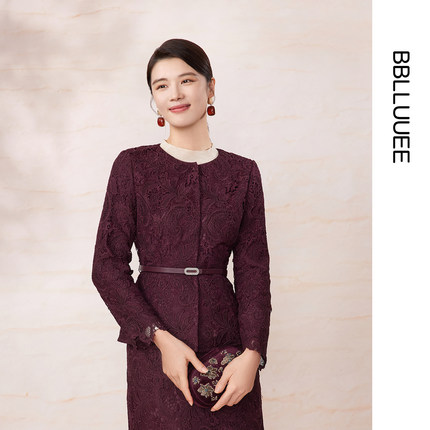 【宫廷风蕾丝外套】BBLLUUEE/粉蓝衣橱2025春秋复古花卉短上衣女