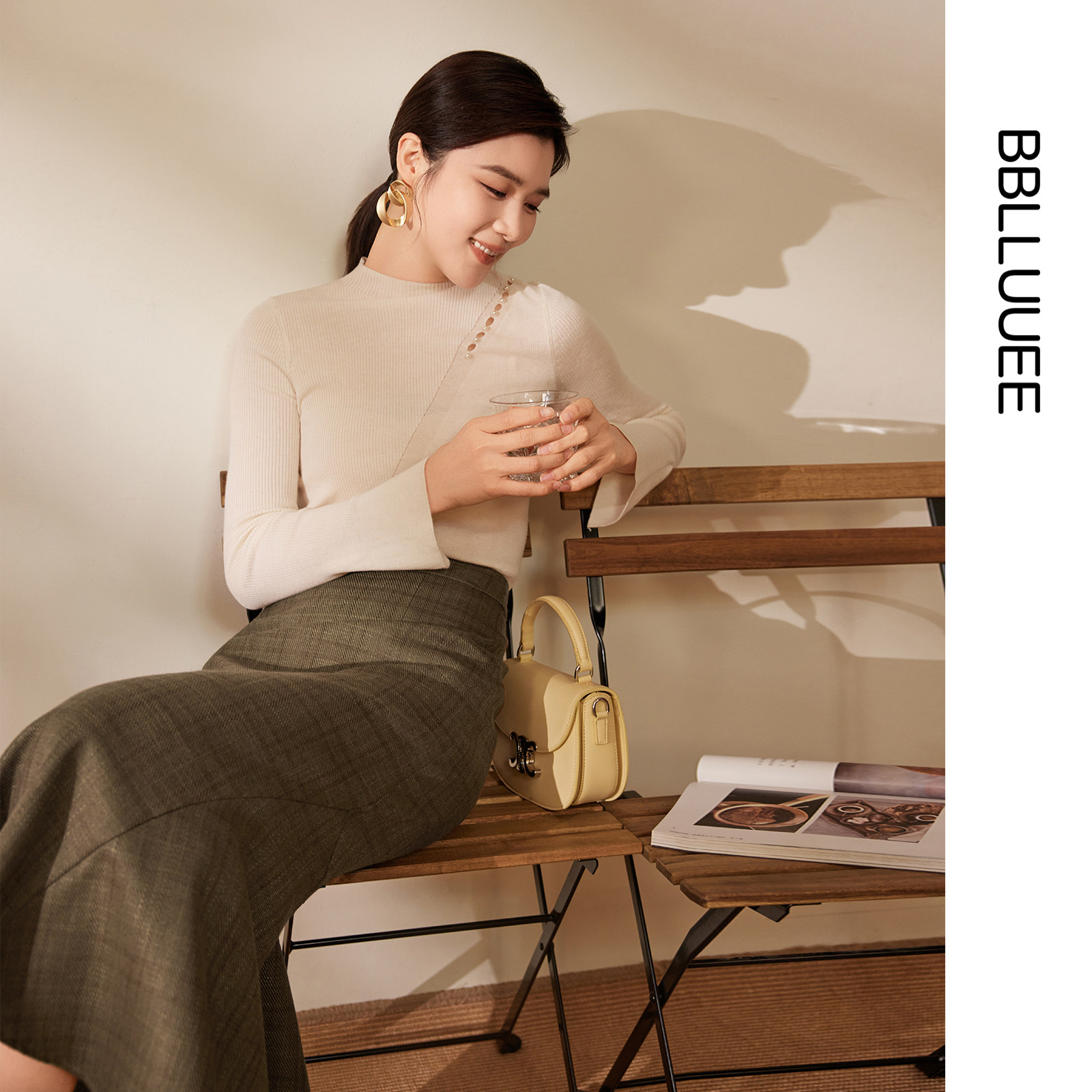 【复古格纹】BBLLUUEE/粉蓝衣橱2025冬装新款优雅通勤鱼尾半身裙,女装/女士精品,半身裙,淘宝优惠券,粉丝福利购,淘宝优惠卷