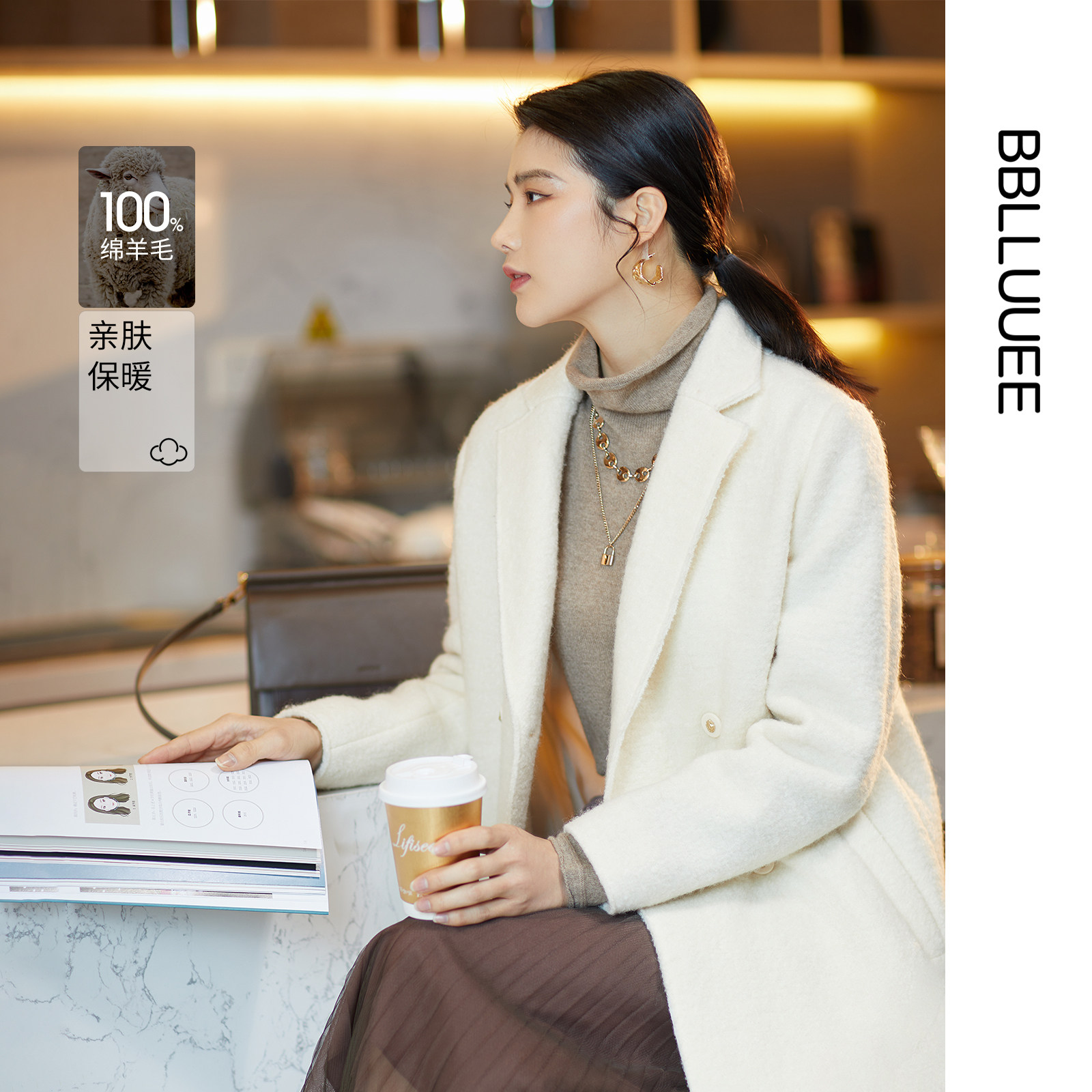 ������ M ���̳�ͬ�BBLLUUEE/�����³�2024��װ��Ʒ����ë�����Ӵ���Ů