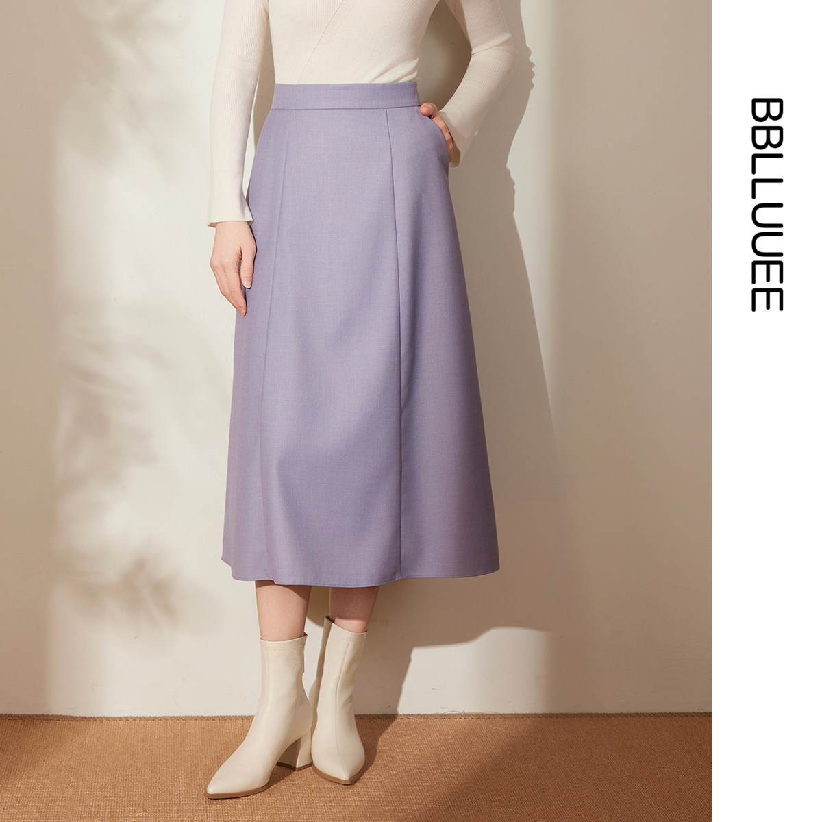 【极简风】BBLLUUEE/粉蓝衣橱2025年秋装新款温柔通勤A字半身裙女,女装/女士精品,半身裙,淘宝优惠券,粉丝福利购,淘宝优惠卷