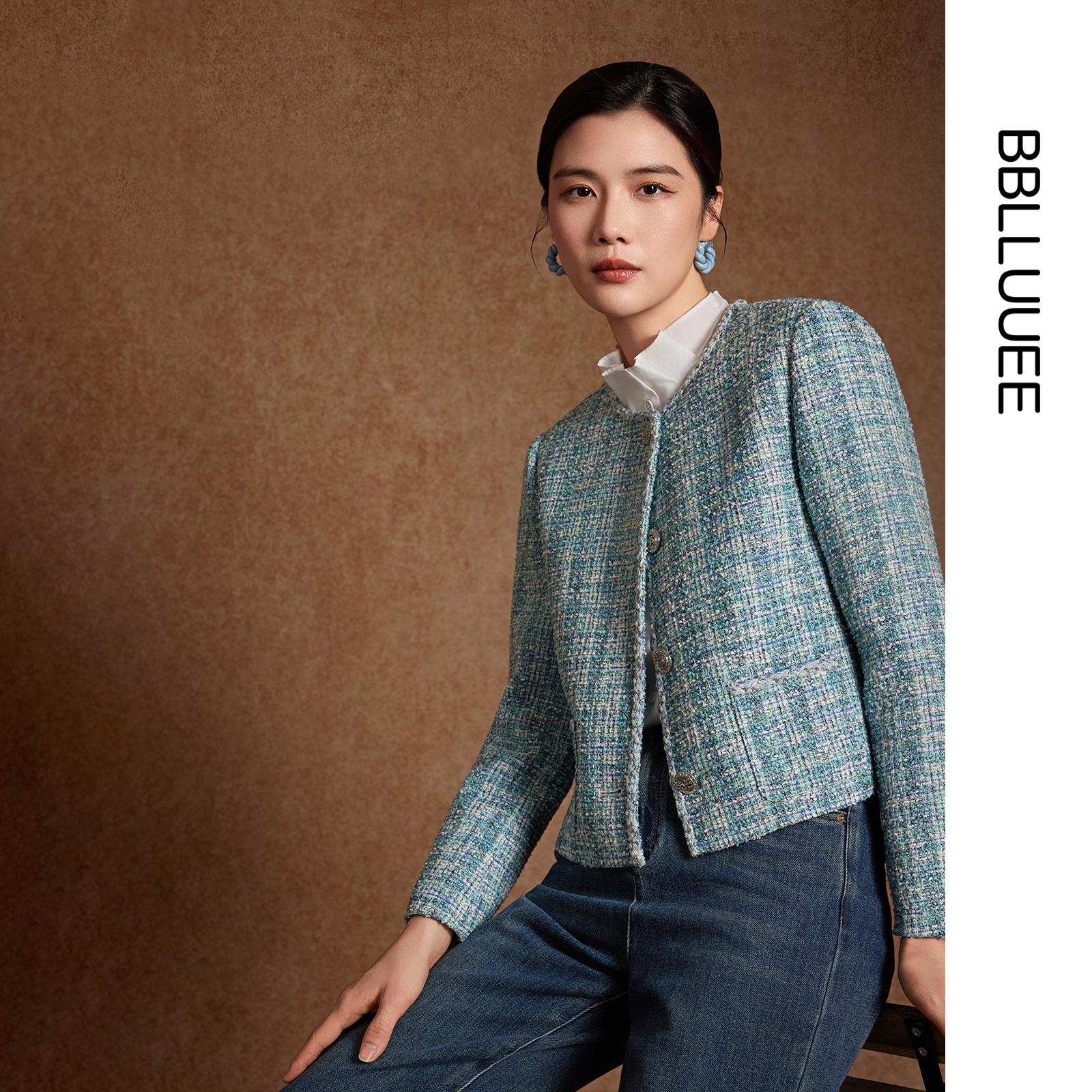 奢雅气质 小香风编织 箱型短外套