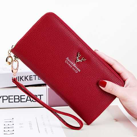 意尔康双拉链长款多卡位钱包