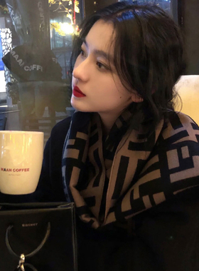 围巾女2024冬季新款大牌仿羊绒百搭披肩冬季战马护颈保暖小围脖潮