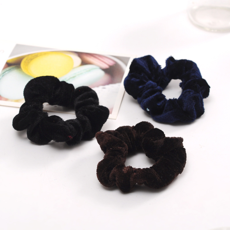 绒布头花 黑色/咖啡色 百搭发圈发绳发饰头饰 经典款式 满包邮