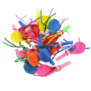 金丝气球哨子吹气球玩具 气球小喇叭会响的吹龙气球 幼儿园小礼品