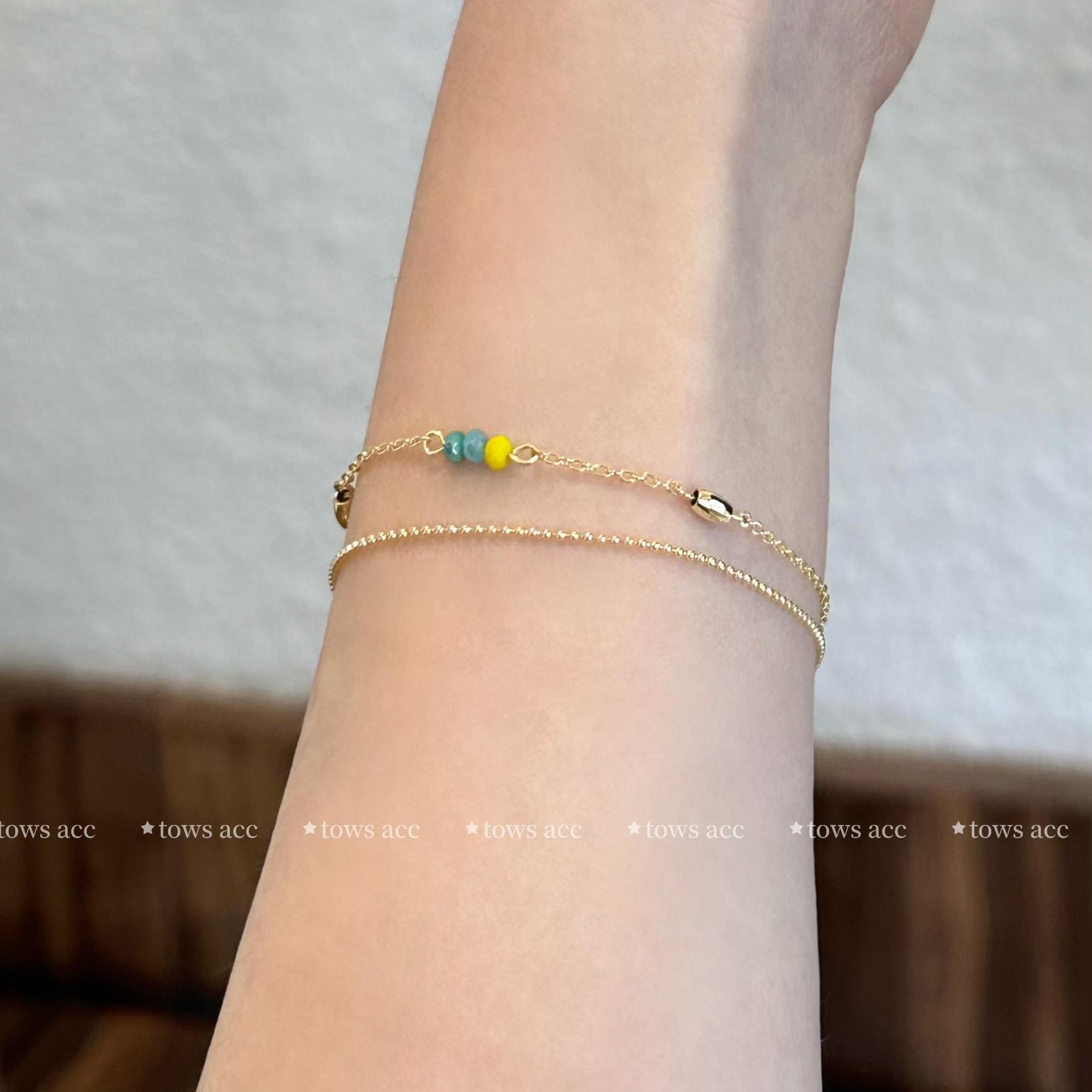 彩色圆珠双层手链女款简约百搭