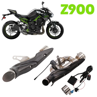 适用川崎Z900改装排气管隐藏式中尾段电子阀门可变声浪原厂接口