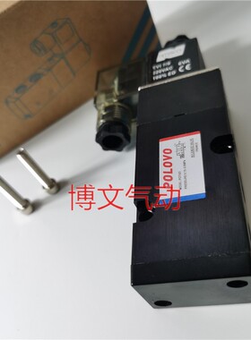 POLOVO电磁阀PLVD5/2换向阀PLVD512 DC24V气动碟阀执行器换向阀