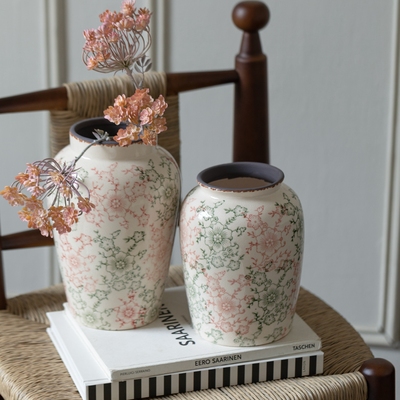 繁花青花瓷花瓶陶瓷摆饰复古客厅水培绿植鲜花插花高级感装饰家居