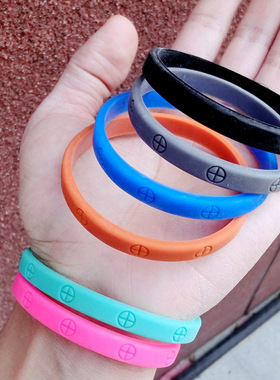 欧美运动篮球健康硅胶十字螺丝纹手镯环圈男女情侣款学生简约腕带