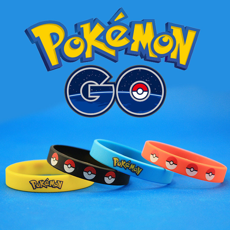 神奇宝贝皮卡丘硅胶手镯环圈pokemon go口袋妖怪宠物小精灵手腕带